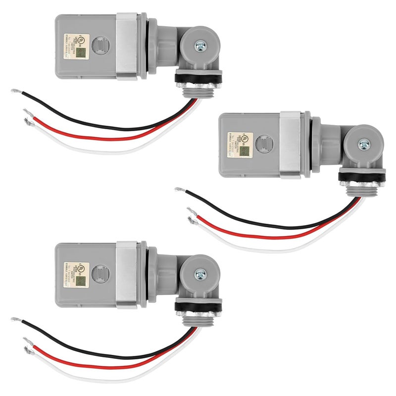 BTFO 3 Pcs Photocell Sensors for Outdoor Lights, 120VAC Dusk to Dawn IP54 Waterproof Photoelectric Switch with Rotating Base Photo Cell Sensor for Courtyards Parking Lots Streets Lightening - Image 1